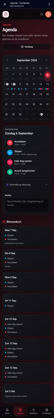 Shared calendar — OurNestia app