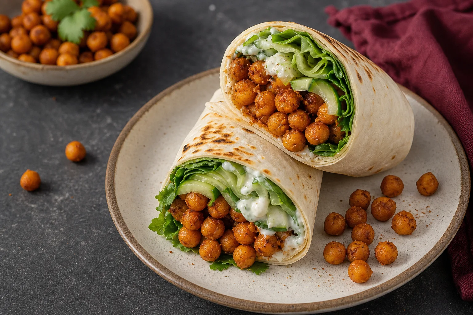 Krokante kikkererwtenwrap